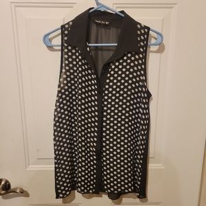 Double zero small polka dot sheer top